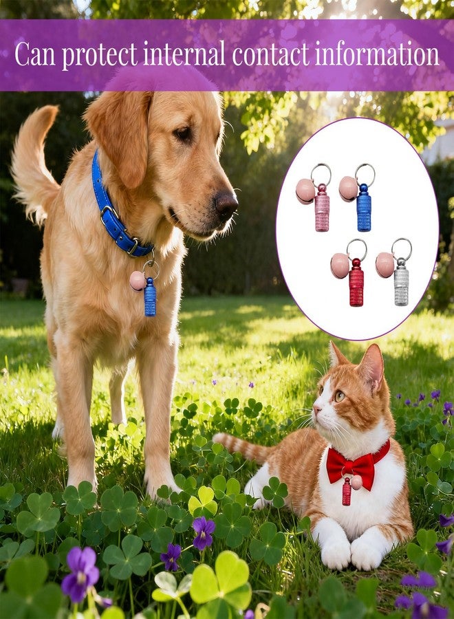 squishy 4PcsDog Name Tag,Dog Collar with Name Tag, Lightweight and Durable Pet ID Tags for Dogs, Includes Blue, Pink, Silver, Red for Easy Identification in Parks and Outdoors - Image 4